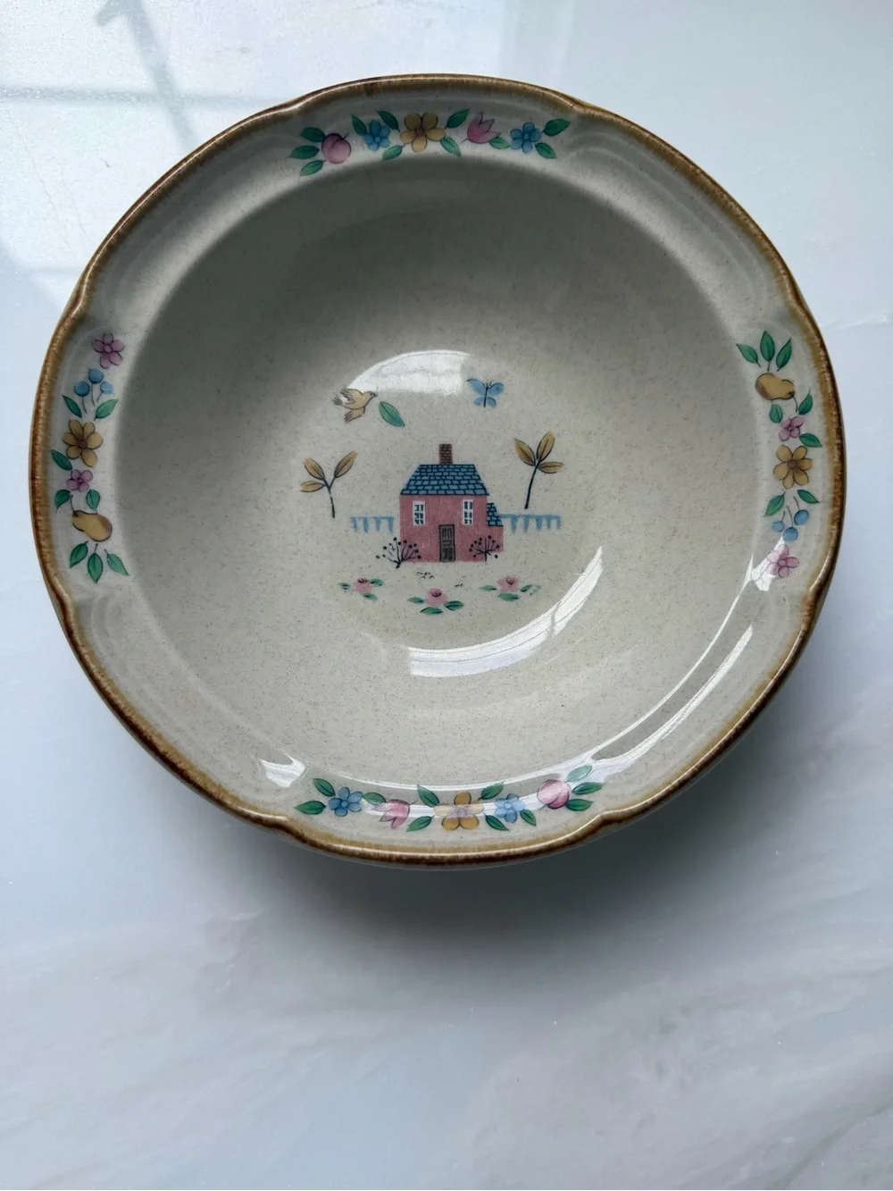 Vintage International Stoneware Heartland Floral Ceramic Bowls - Set of 2